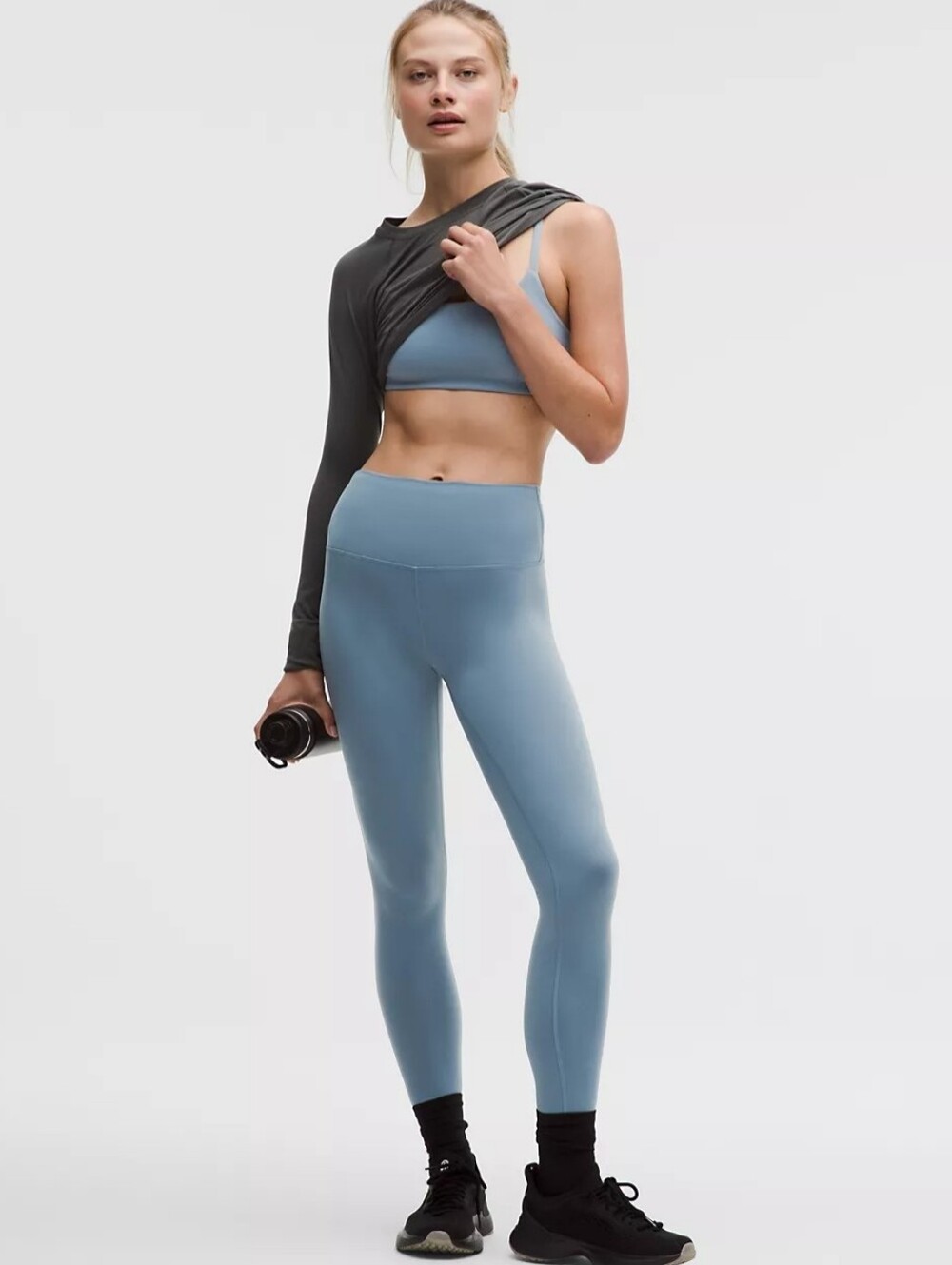Lululemon Wunder Train High Rise Blue Leggings 28 Inch Inseam Tall Girl Friendly